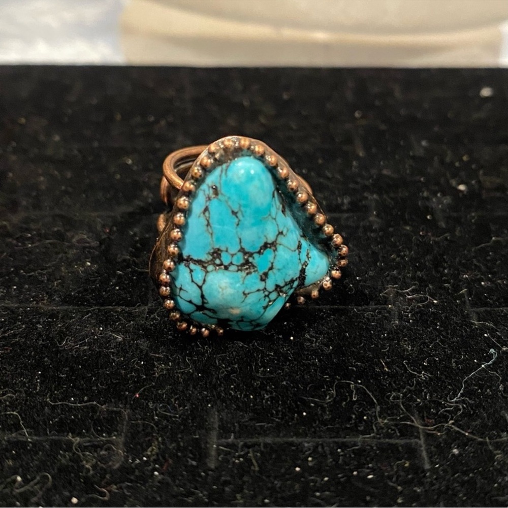 Turquoise and Copper Ring